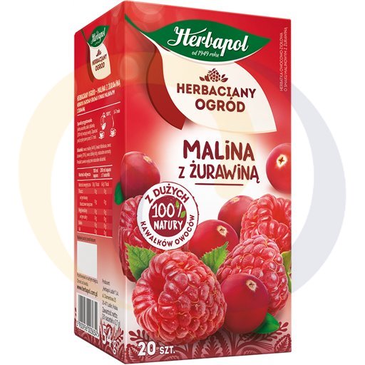 Herbapol Herbaciany Ogród Framboos met Cranberry Fruit Kruidenthee 54 g (20 x 2,7 g)