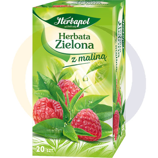 Зеленый чай с малиной Herbapol 34 г (20 x 1.7 г)