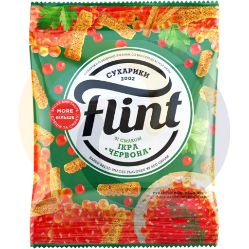 Tarwe- en roggecrackers met kaviaarsmaak 70g/22 stuks. Flint