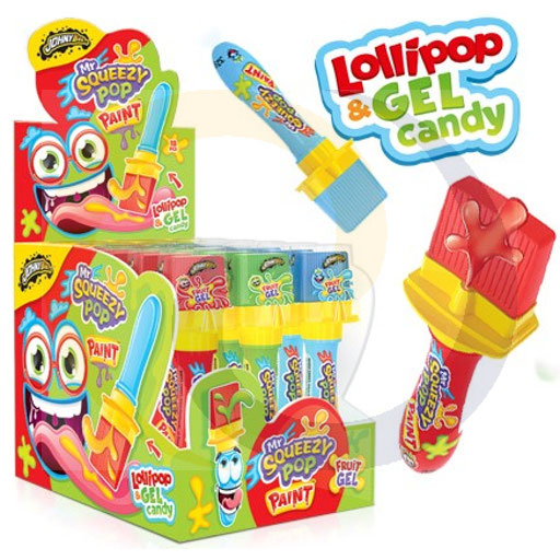 Johny Bee mr squeezy pop verf lollipop 32g/18st Mada Sweet