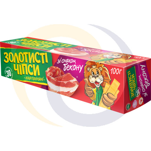 Золотые чипсы со вкусом бекона 100г/24шт Jaivir