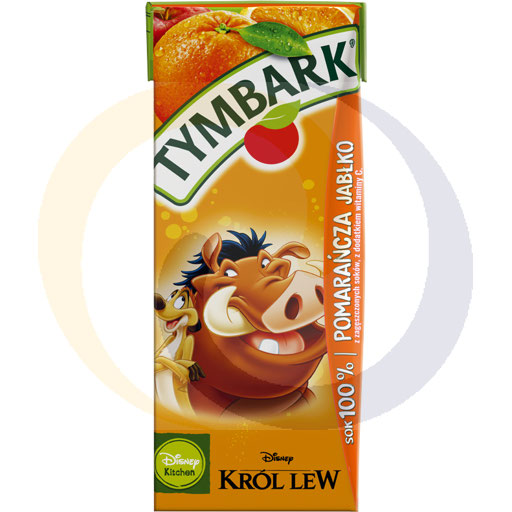 Сок 100% апельсиново-яблочный, упаковка 0.2л, Tymbark