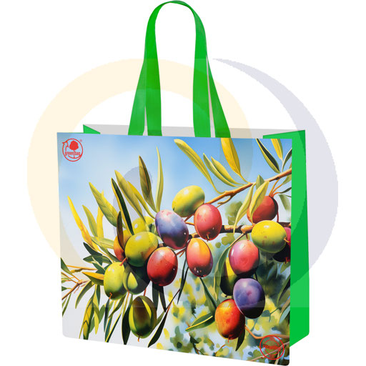Tas PP gevlochten Olijf 45x40x18 33l