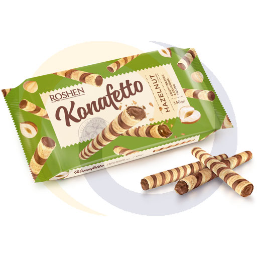 Roshen Konafetto wafelrolletjes met notenvulling 140g