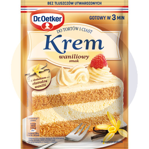 Dr. Oetker vanillecrème voor taarten en gebak 105g/20stuks