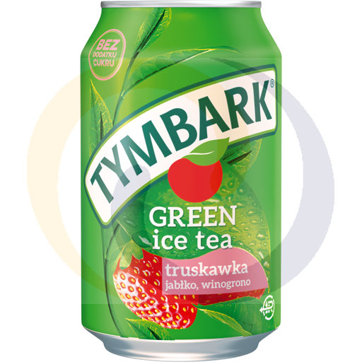 Tymbark Ice Tea Green aardbei drank 0,33l