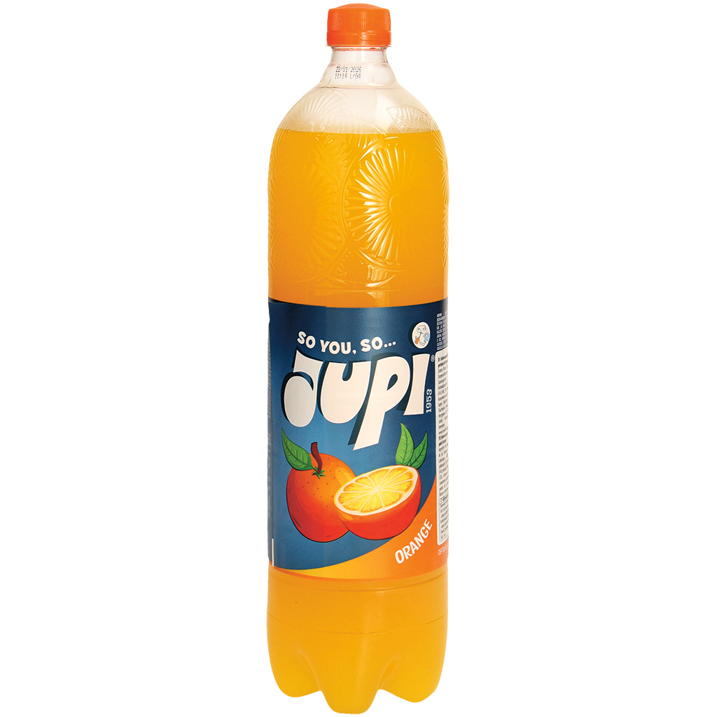 Jupi koolzuurhoudend drankje met sinaasappelsmaak