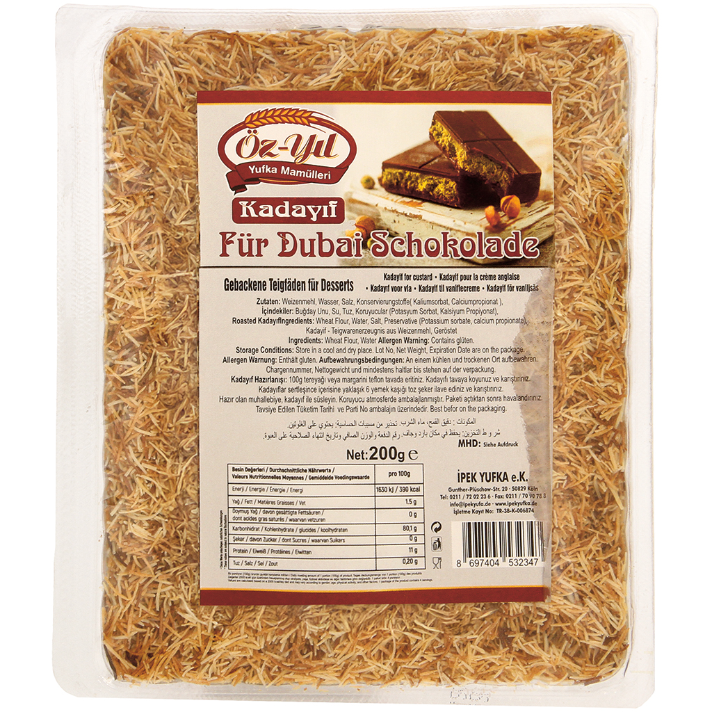 Kadayif gebakken deegdraden voor desserts