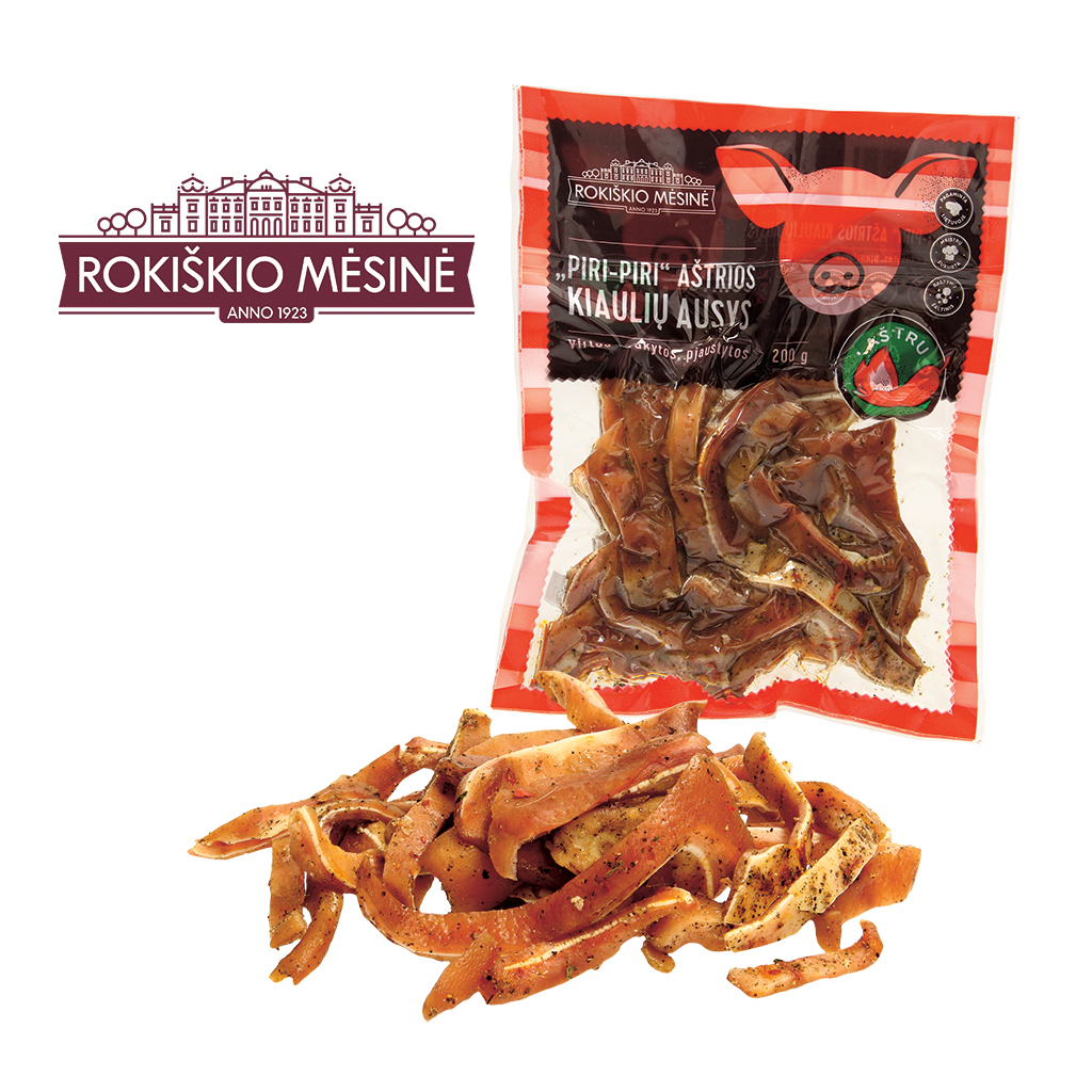 Varkensoortjes, gezouten, gekookt, gesneden, gekruid