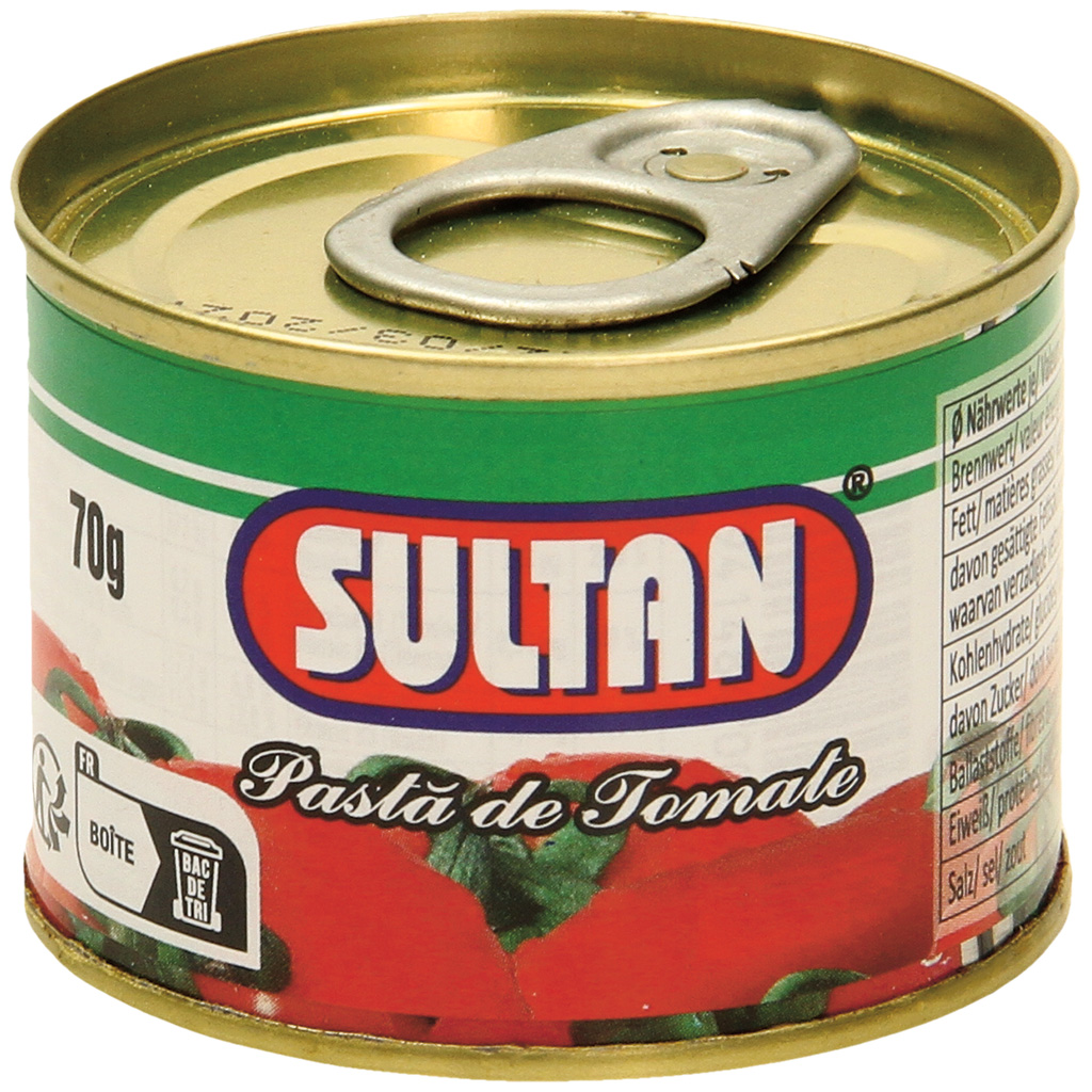 Sultan-Tomatenpuree, eenvoudig geconcentreerd, gezouten. Gem