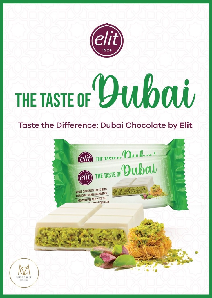 Taste of Dubai witte chocolade met pistachecrème