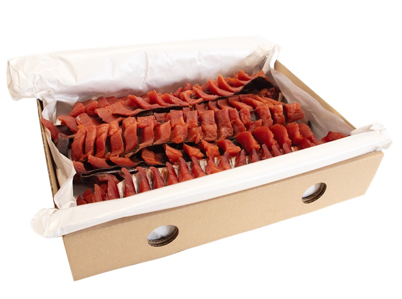 Keta-wildzalmfilet met huid, gezouten en gedroogd
