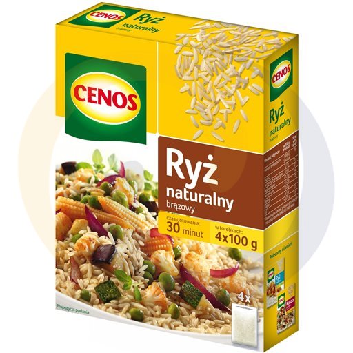 Cenos Whole Gain Natuurlijke Zilvervliesrijst 400 g (4 x 100