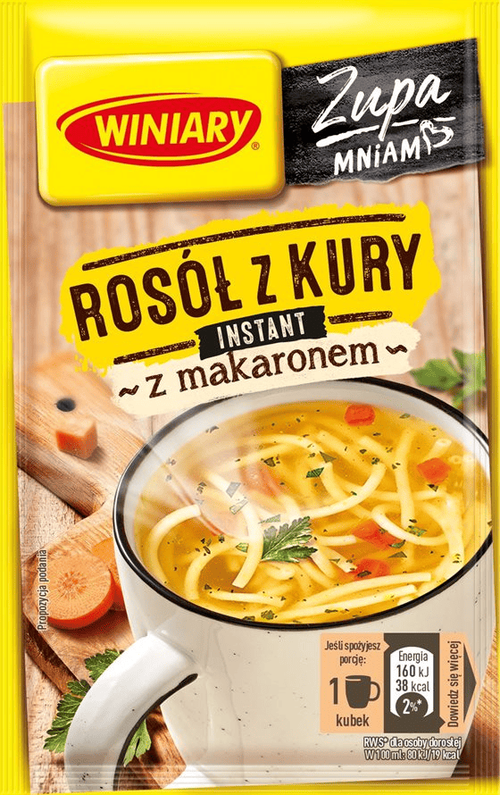 Winiary Kippenbouillon met Pasta Instant Soep 12 g