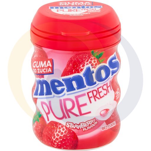 Mentos Pure Fresh Aardbei Smaak Suikervrije Kauwgom 60 g