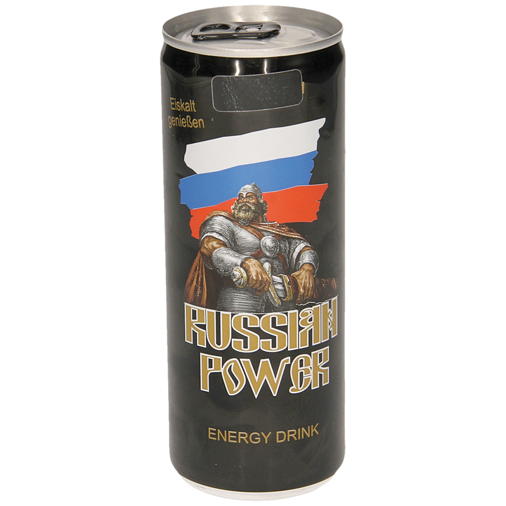 Cafeinehoudende verfrissing "Russian Power"