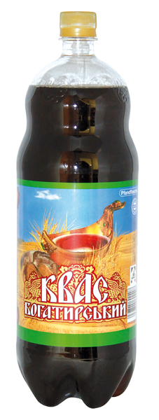 Frisdrank met mout smaak "Kwas Bogatyrskij" met koolzuur