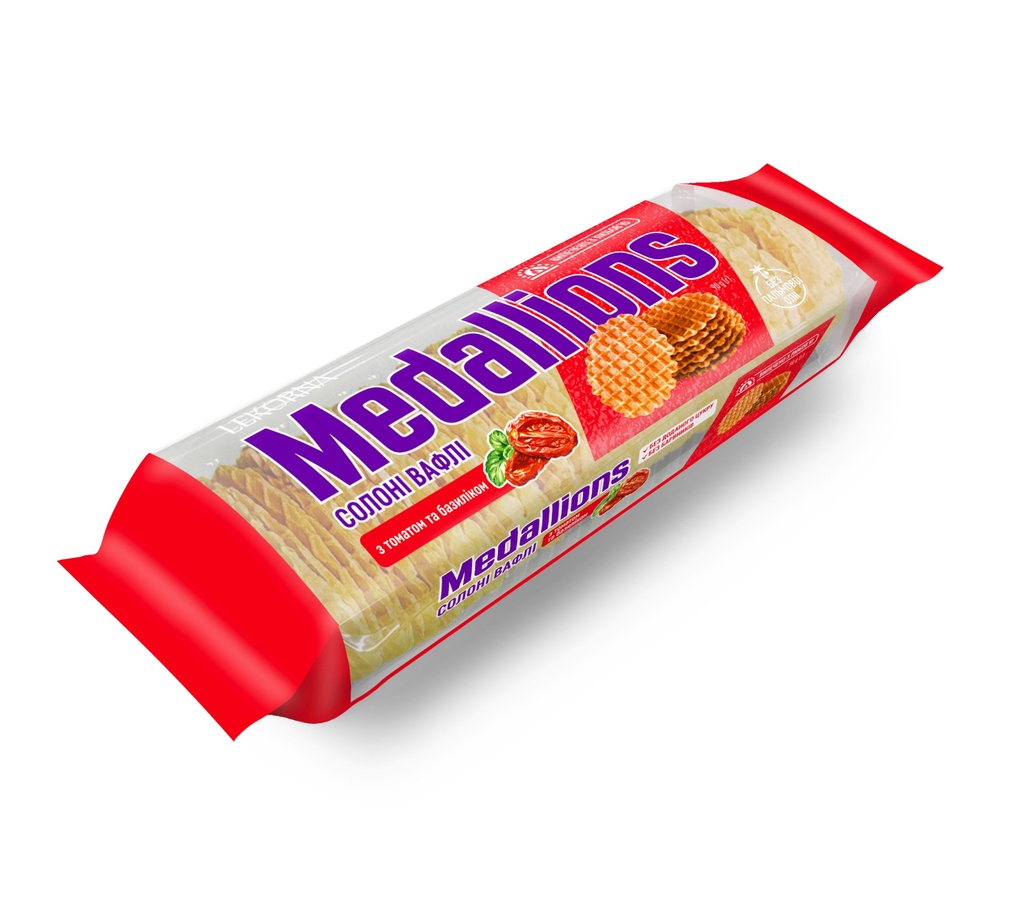 Gezouten wafelbladen "Medaillons" met gedroogde tomaten 2,8%