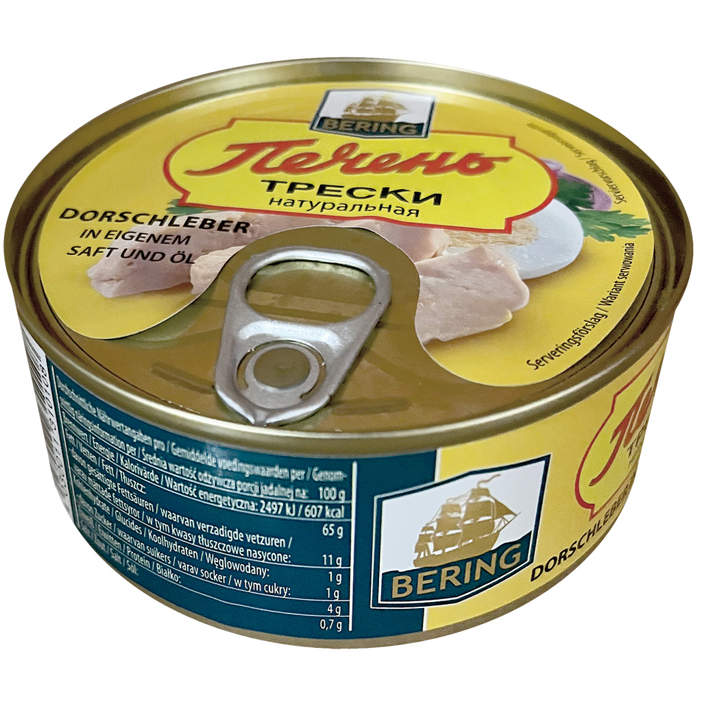 Kabeljauwlever in eigen sap en olie