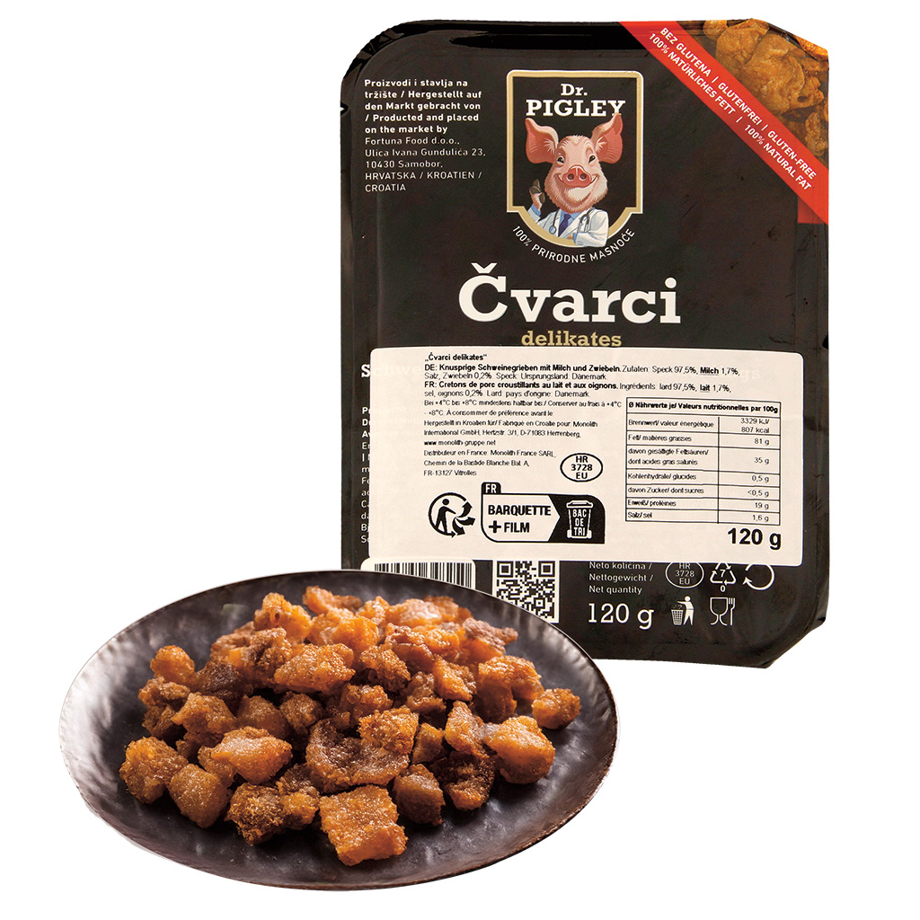 Хрустящие свиные шкварки с молоком и луком