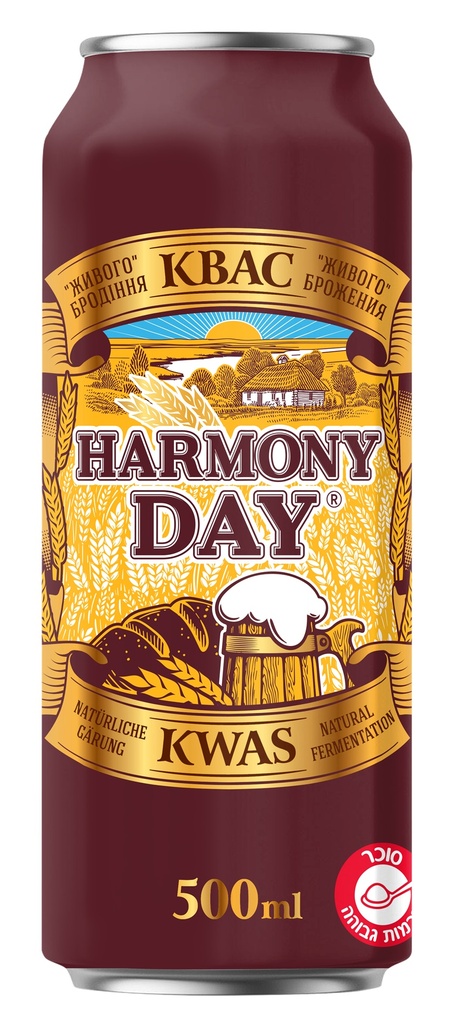 "HARMONY DAY" Alcoholvrij gerstemoutdrank "Kwas", gepasteuri