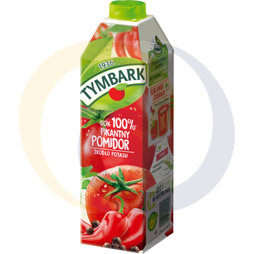100% острый томатный сок, упаковка 1.0л Tymbark