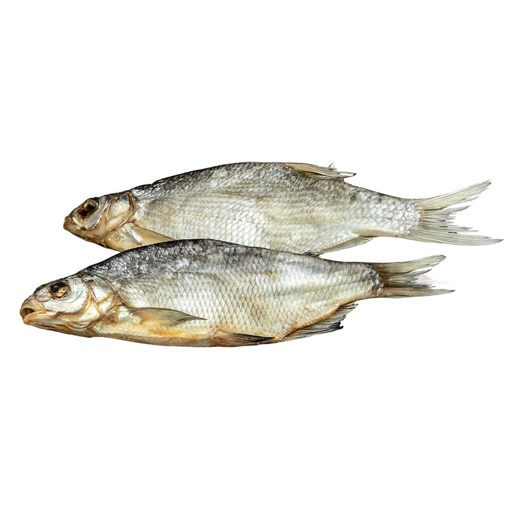 "IKROFF" Brasse heel, gezouten en gedroogd, niet ontdaan van ingewanden.