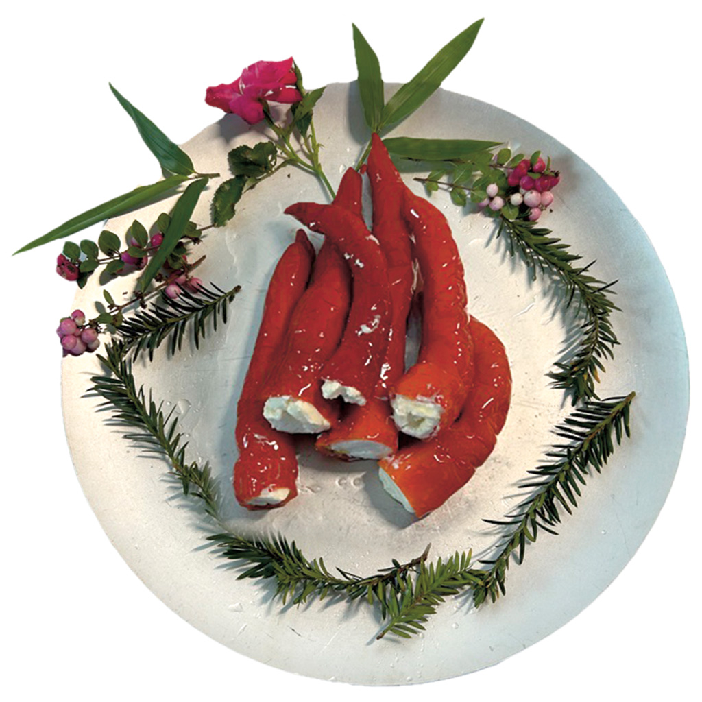 Paprika rood "Lombardi" gevuld met roomkaas