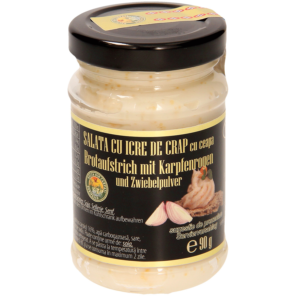 Boterhamspread met karperscharen en uienpoeder "Salată cu ic