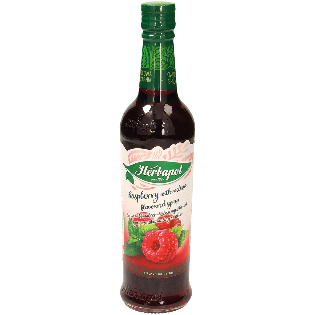 Siroop met framboos-melisse smaak