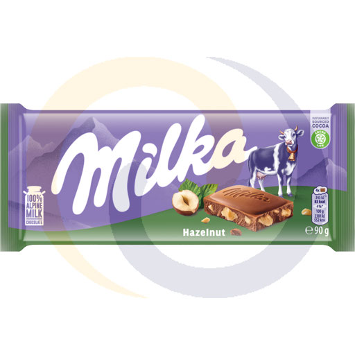 Milka chocolade hazelnoot 90g/24st Mondelez