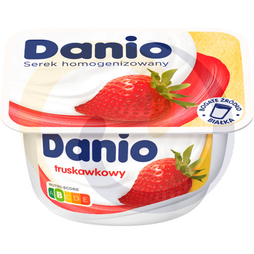 Homogene kaas. Aardbei Danio 130g / 16st Danone