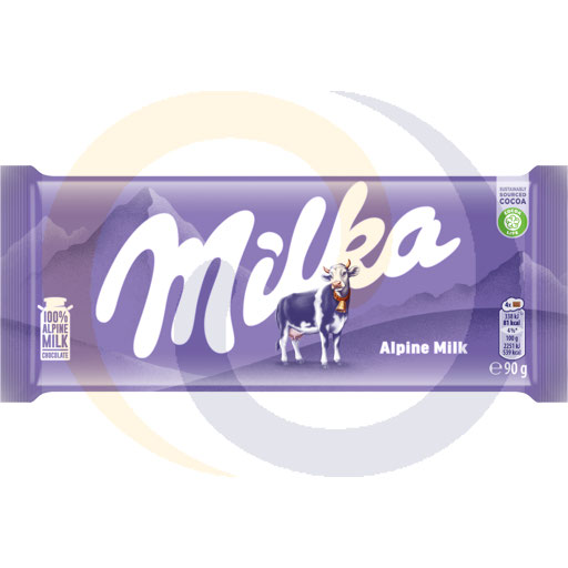 Шоколад молочный Альпийский Milka 90г/25шт Mondelez