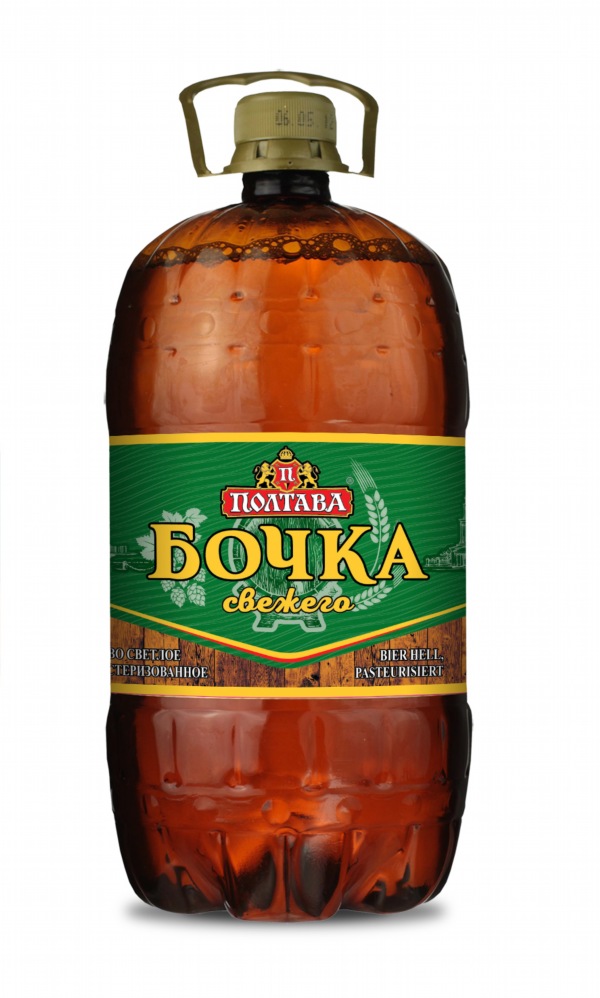 Пиво "Бочка свежего" светлое, пастеризованное 4,4% алк.