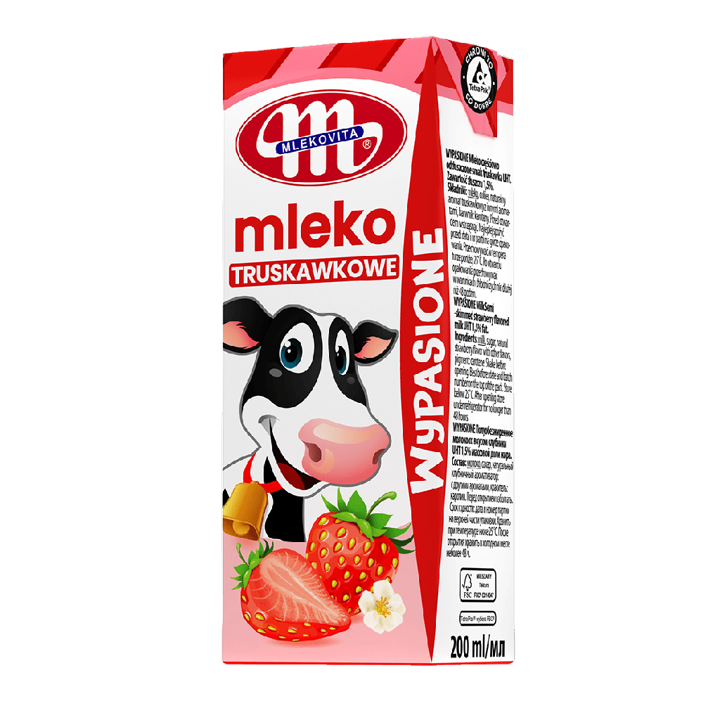 UHT-melk met aardbeiensmaak