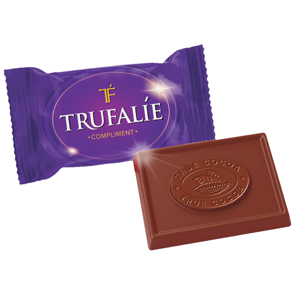 Confekt "Trufalie Compliment" met vulling 42% in cacaohouden