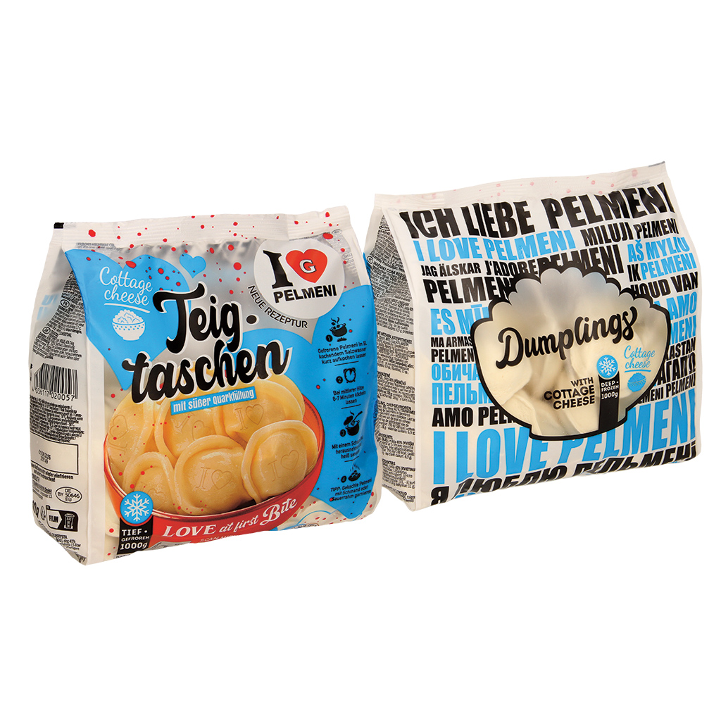 Pelmeni I Love Cottage Cheese deegwaren met verse kaasbereid