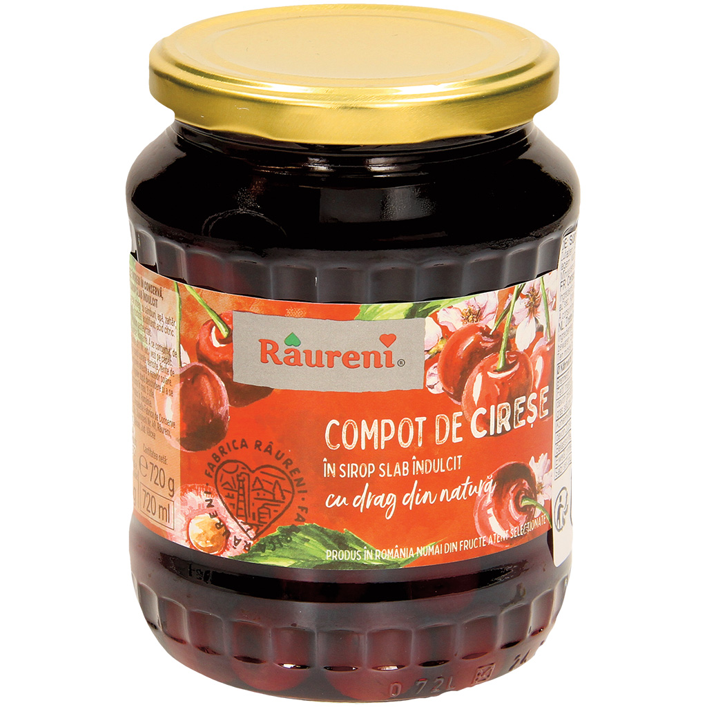Zoete kersen met pit, gezoet. Gepasteuriseerd "Raureni-kerse