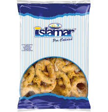 Inktvisringen gepaneerd met knoflook/peterselie