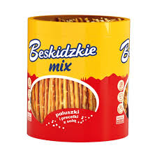 Aksam mix tube Beskidzkie zoute stengels en pretzels 275g