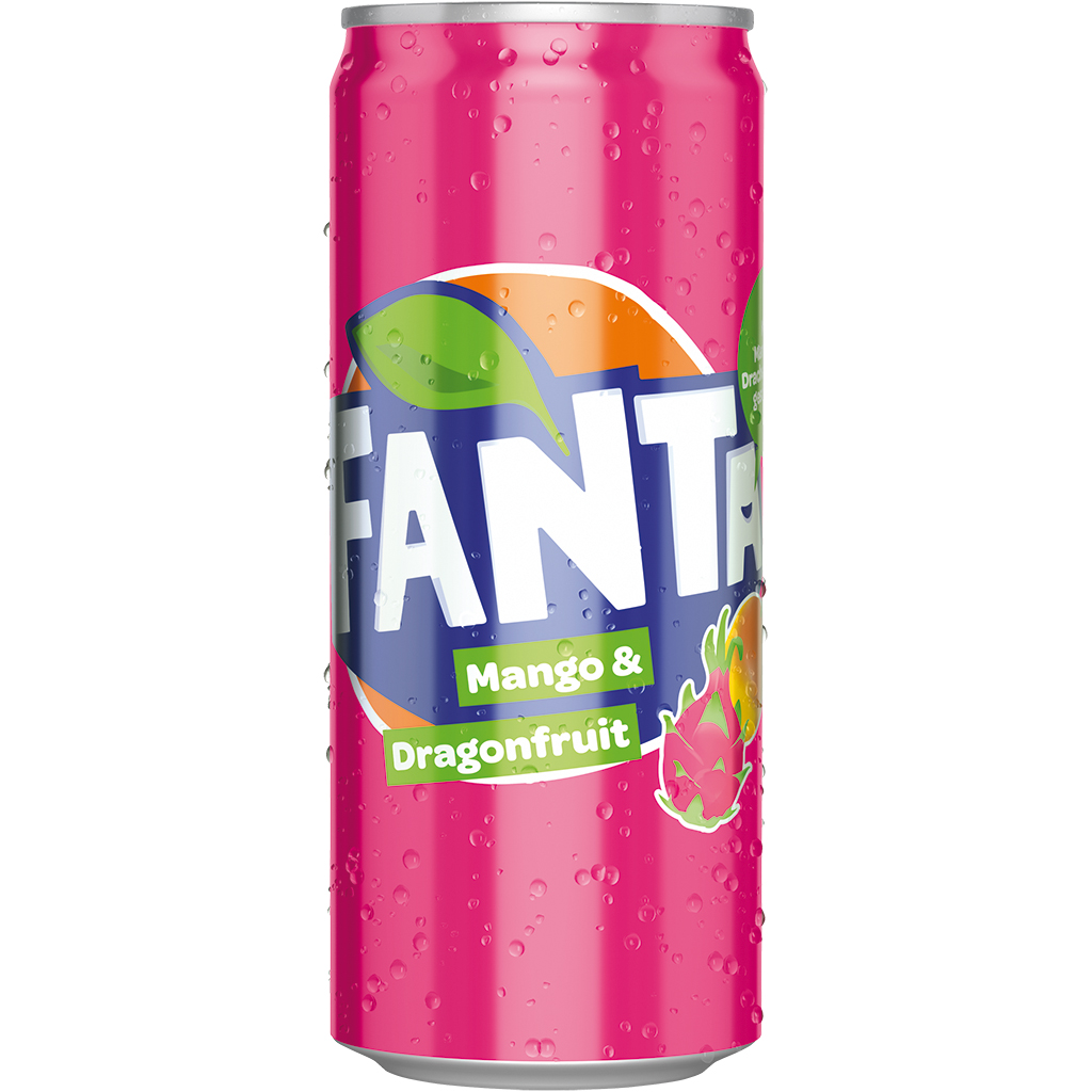 Verfrissingsdrank "Fanta" met mango- en drakenfruit smaak