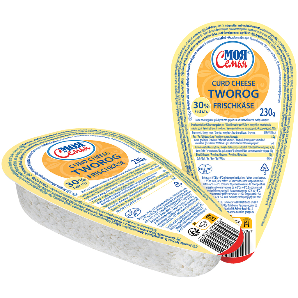 "MOJA SEMJA" творог, 30% жирности в сухом веществе