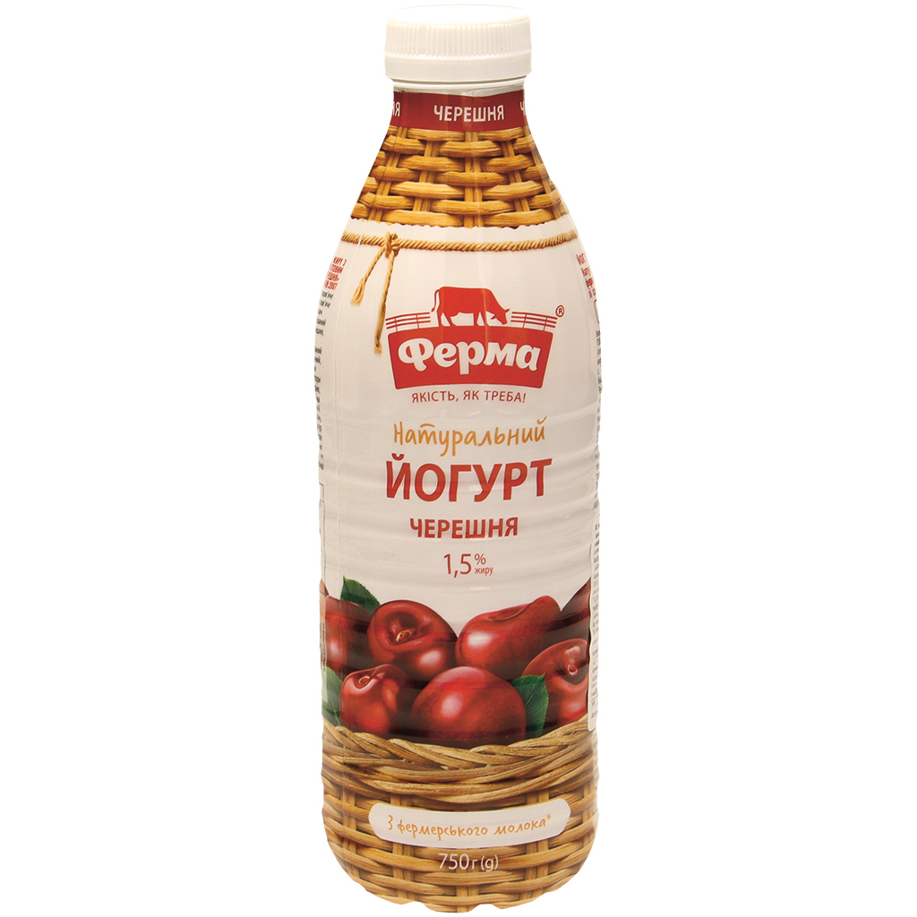 Yoghurtproduct met gezoete kersenbereiding, minimaal 1,7%