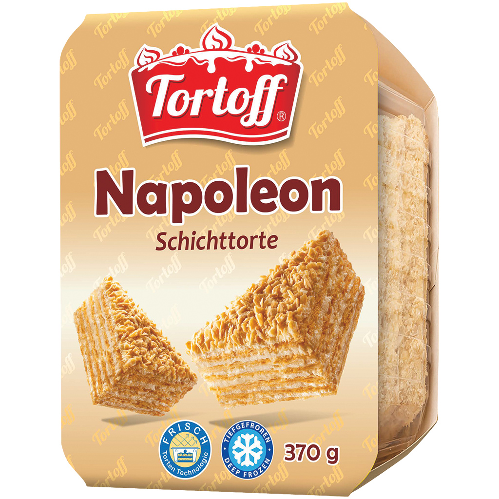 TORTOFF Laagtaart "Napoleon" met roomvulling 62,4%, diepgevr