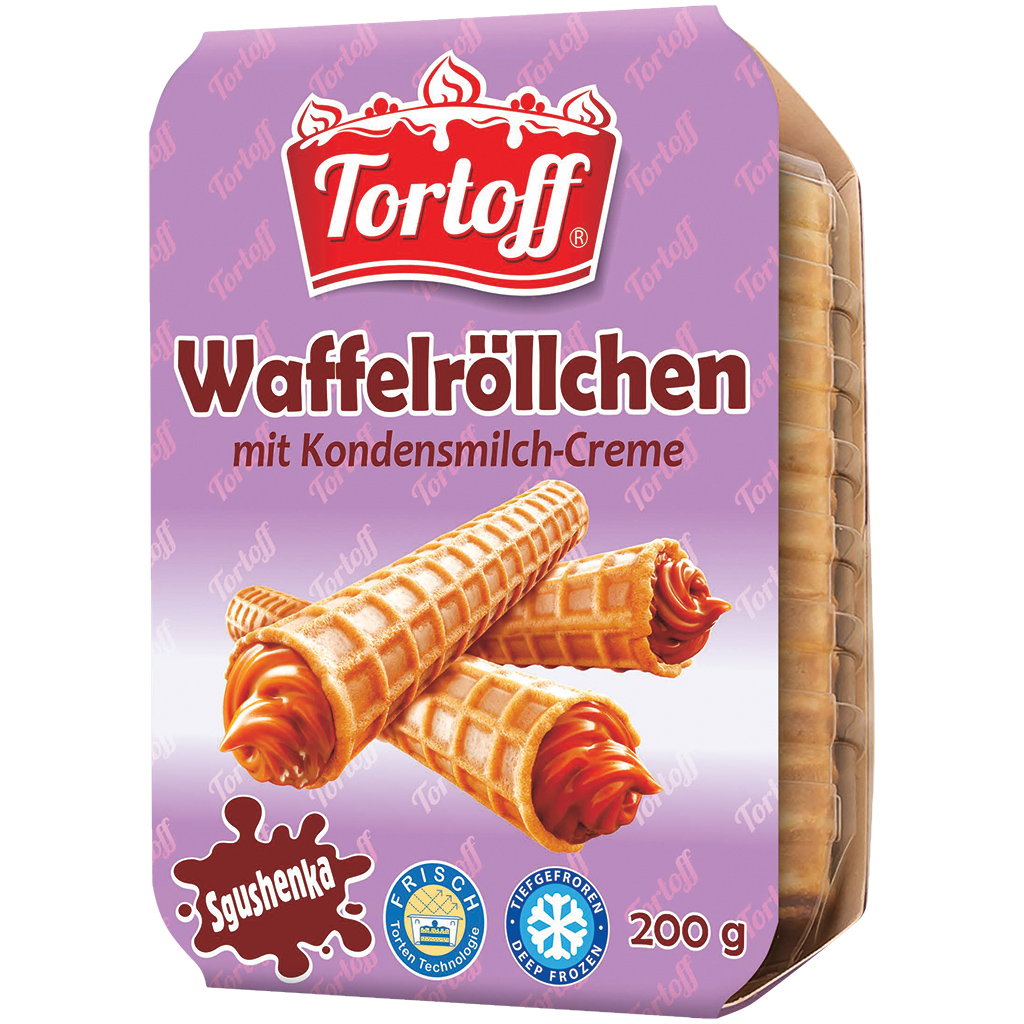"TORTOFF" Вафельные трубочки со сгущенным молоком, заморожен