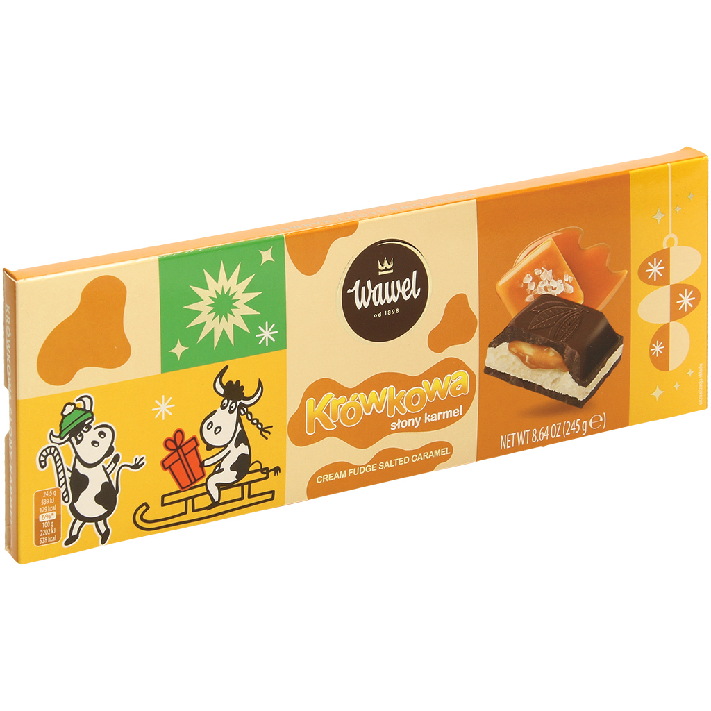 Krowkowa steenzout karamel chocolade met melk- en gezouten k