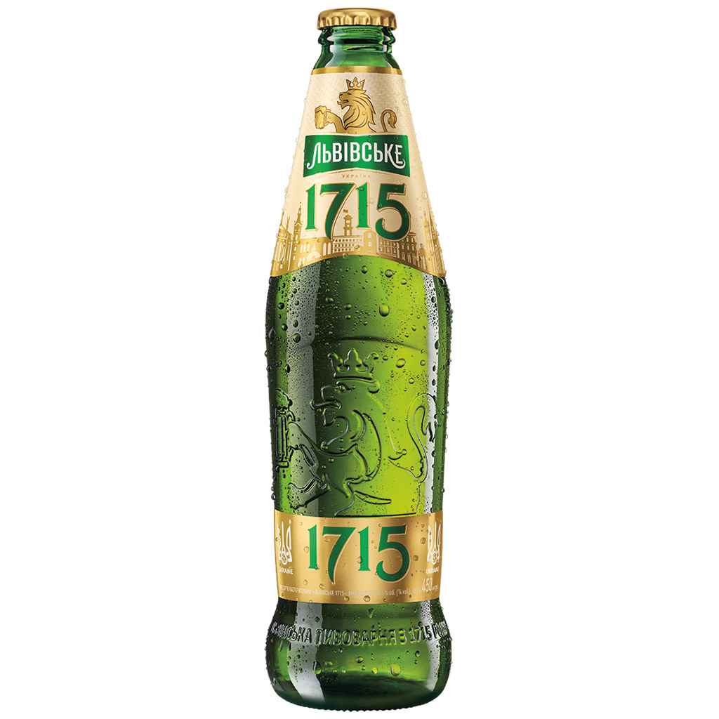 Oekraïens Bier "LVIV 1715" licht, gepasteuriseerd, 4,5% vol.
