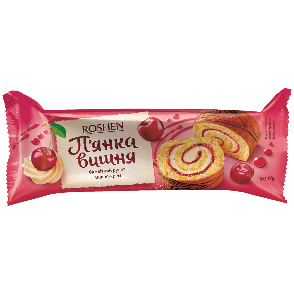 Kersenlikeur Rolo Biskuitrol met alcoholhoudende roomvulling