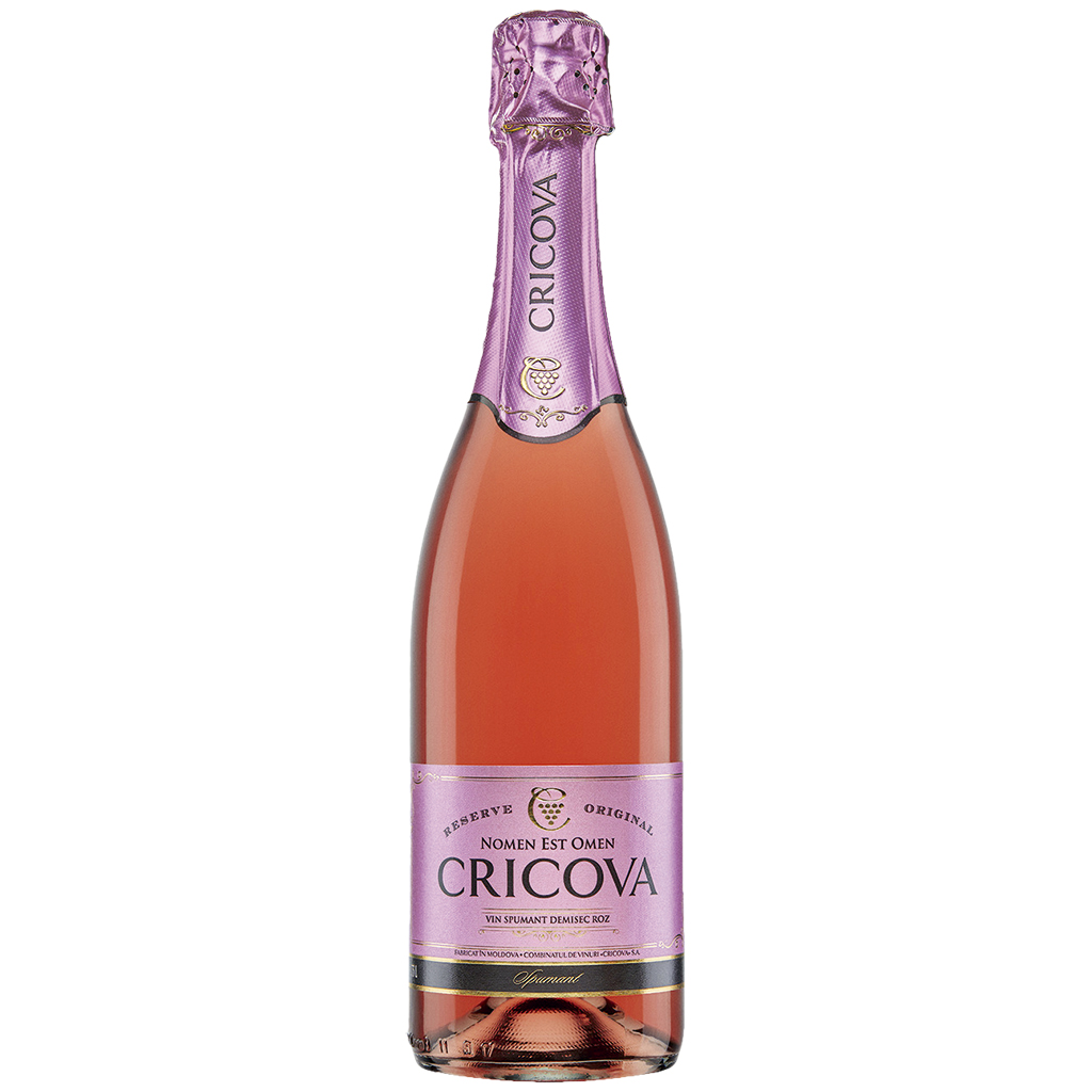 "CRICOVA" Игристое вино, розовое полусухое, 12,5% алк.