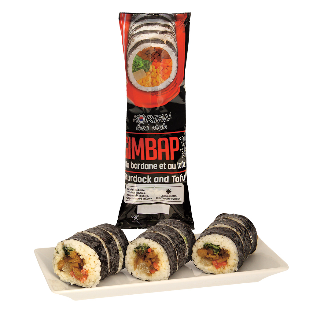 Diepvries Gimbap met paddenstoelen en groenten.